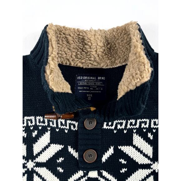 Original Weatherproof Vintage Men's Size S Black White Nordic Sweater - Picture 7 of 10